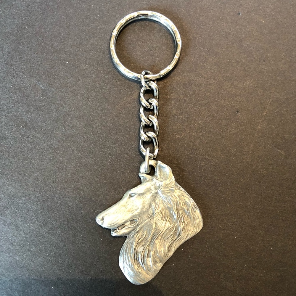 Vintage 1982 Rawcliffe Pewter, “I ❤️ My Shetland Sheepdog” Keychain